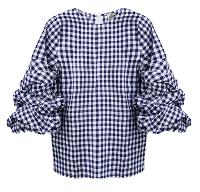 The Fashion Magpie Navy Gingham Top