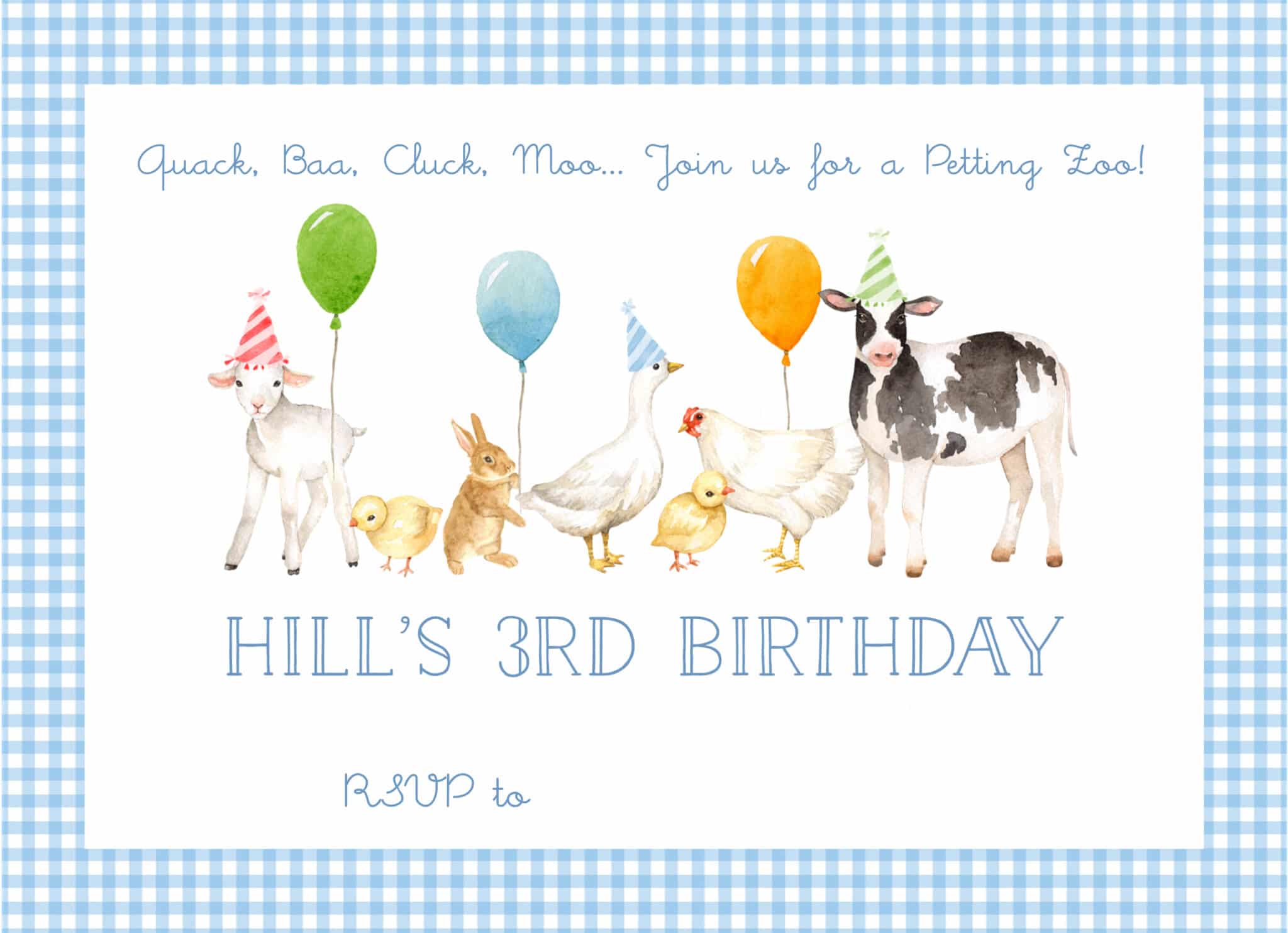 toddler petting zoo invitation